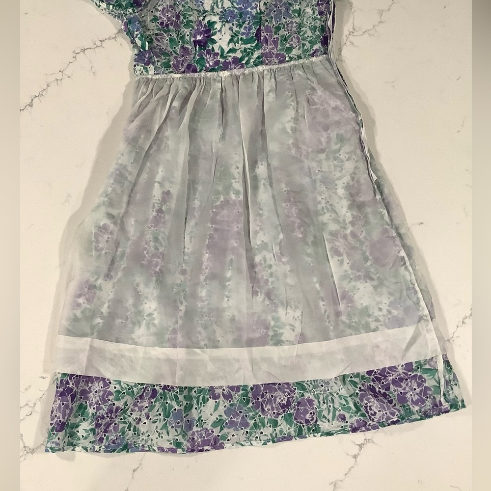 Floral Purple & Green Dress - Picture 3 of 6